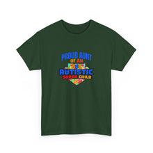 Load image into Gallery viewer, Proud Aunt of Autistic Super Child Unisex Heavy Cotton Tee, Autism Awareness Gift, Family Pride Shirt, Supportive Graphic Tee, Thoughtful Present for Aunts
