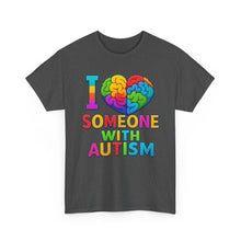 Load image into Gallery viewer, I Love Someone with Autism Tee, Awareness Shirt, Gift for Autism Support, Unisex Cotton T-Shirt, Colorful Heart Design, Inclusive Fashion
