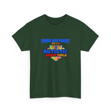 Load image into Gallery viewer, Proud God Parent Autistic Super Child Tee, Unisex Heavy Cotton Tee, Unique Gift for Parents, Autism Awareness Apparel, Gift for Special Needs Parents
