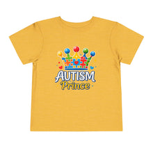 Load image into Gallery viewer, Toddler Autism Prince Tee - Cute Short Sleeve Shirt for Kids, Perfect for Birthdays, Celebrations, and Autism Awareness Events
