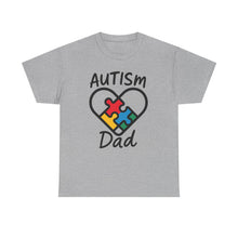 Load image into Gallery viewer, Autism Dad Unisex Heavy Cotton Tee | Supportive Gift for Fathers | Family, Awareness, Love, Encouragement, Puzzle Pieces
