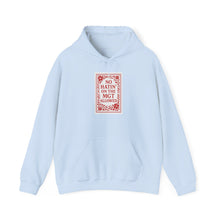 Load image into Gallery viewer, MGT No Hatin&#39; Unisex Hooded Sweatshirt - Vegan Gift, Cozy Hoodie, Casual Wear, Trendy Streetwear, Gift for Friends

