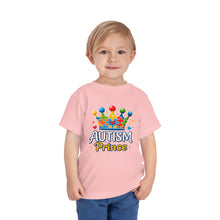 Load image into Gallery viewer, Toddler Autism Prince Tee - Cute Short Sleeve Shirt for Kids, Perfect for Birthdays, Celebrations, and Autism Awareness Events
