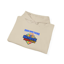 Load image into Gallery viewer, Proud Swim Teacher of Autistic Super Child Sweatshirt, Cozy Gift for Educators, Unisex Hoodie, School Spirit Apparel, Perfect for Teacher Appreciation
