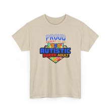 Load image into Gallery viewer, Proud Parent of an Autistic Super ADULT Tee, Autism Awareness Apparel, Unisex T-Shirt, Gift for Parents, Supportive Parent Shirt, [...]
