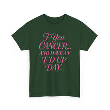 Load image into Gallery viewer, F**k Cancer Unisex Heavy Cotton Tee, Inspirational Shirt, Cancer Awareness, Funny Quote Tee, Support Cancer Fighters, Gift for Chemo [...]
