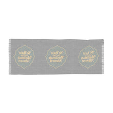 Load image into Gallery viewer, No Hatin’ On This Muslimah Allowed  Light Scarf with Empowering Text, Fashionable Headscarf, Year-Round Accessory, Thoughtful Gift for Her
