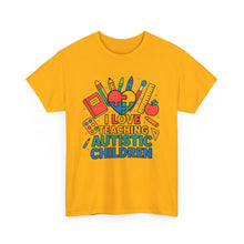Load image into Gallery viewer, Teaching Autistic Children Tee Shirt, Autism Awareness Gift, Unisex Cotton Tee, Teacher Appreciation Gift, Classroom Shirt

