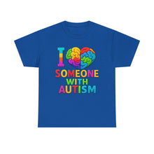 Load image into Gallery viewer, I Love Someone with Autism Tee, Awareness Shirt, Gift for Autism Support, Unisex Cotton T-Shirt, Colorful Heart Design, Inclusive Fashion
