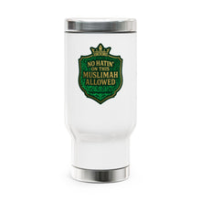 Load image into Gallery viewer, Crown No Hatin’ On This Muslimah Allowed  Travel Mug, 14oz Stainless Steel Coffee Cup, Gift for Muslim Women, Travel Tumbler, Islamic Quote Mug, Unique Holiday Gift
