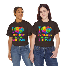 Load image into Gallery viewer, I Love Someone with Autism Tee, Awareness Shirt, Gift for Autism Support, Unisex Cotton T-Shirt, Colorful Heart Design, Inclusive Fashion
