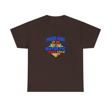 Load image into Gallery viewer, Proud Aunt of Autistic Super Child Unisex Heavy Cotton Tee, Autism Awareness Gift, Family Pride Shirt, Supportive Graphic Tee, Thoughtful Present for Aunts
