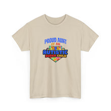 Load image into Gallery viewer, Proud Aunt of Autistic Super Child Unisex Heavy Cotton Tee, Autism Awareness Gift, Family Pride Shirt, Supportive Graphic Tee, Thoughtful Present for Aunts
