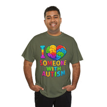 Load image into Gallery viewer, I Love Someone with Autism Tee, Awareness Shirt, Gift for Autism Support, Unisex Cotton T-Shirt, Colorful Heart Design, Inclusive Fashion
