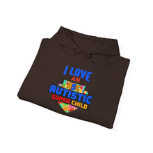 Load image into Gallery viewer, I Love an Autistic Super Child Hoodie - Unisex Heavy Blend Sweatshirt, Autism Awareness Gift, Cozy Sweatshirt, Family Support Apparel, [...]

