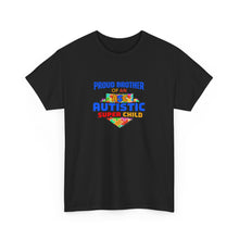 Load image into Gallery viewer, Proud Brother of an Autistic Super Child Tee, Gifts for Siblings, Autism Awareness Shirt, Family Matching Tee, Supportive Statement T-Shirt
