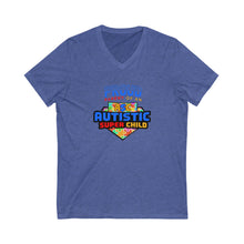 Load image into Gallery viewer, Proud Parent of an Autistic Super Child V-Neck Tee, Unisex Graphic Shirt, Special Needs Awareness, Parenting Support Tee, Autistic [...]
