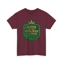 Load image into Gallery viewer, Crown Unisex Heavy Cotton Tee - &#39;No Hatin&#39; On This Muslimah Allowed&#39;, Islamic Pride Shirt, Modest Fashion Top, Gift for Muslim Friends, [...]
