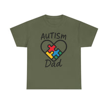 Load image into Gallery viewer, Autism Dad Unisex Heavy Cotton Tee | Supportive Gift for Fathers | Family, Awareness, Love, Encouragement, Puzzle Pieces

