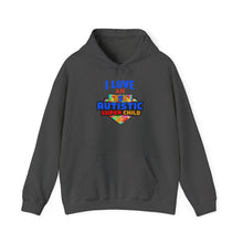 Load image into Gallery viewer, I Love an Autistic Super Child Hoodie - Unisex Heavy Blend Sweatshirt, Autism Awareness Gift, Cozy Sweatshirt, Family Support Apparel, [...]
