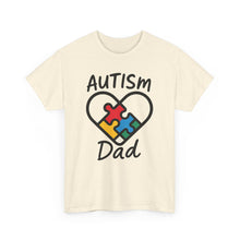 Load image into Gallery viewer, Autism Dad Unisex Heavy Cotton Tee | Supportive Gift for Fathers | Family, Awareness, Love, Encouragement, Puzzle Pieces
