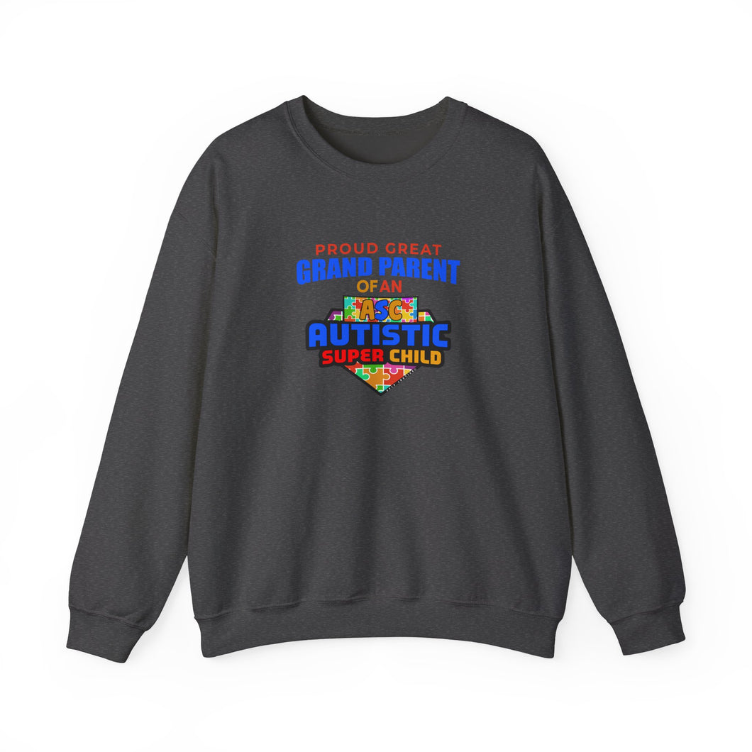 Proud Great Grandparent Sweatshirt, Unisex Crewneck, Autism Awareness Gift, Family Bond, Cozy Pullover, Special Needs Support