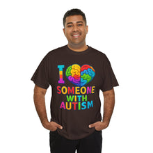 Load image into Gallery viewer, I Love Someone with Autism Tee, Awareness Shirt, Gift for Autism Support, Unisex Cotton T-Shirt, Colorful Heart Design, Inclusive Fashion
