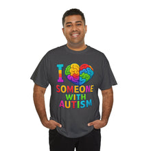 Load image into Gallery viewer, I Love Someone with Autism Tee, Awareness Shirt, Gift for Autism Support, Unisex Cotton T-Shirt, Colorful Heart Design, Inclusive Fashion
