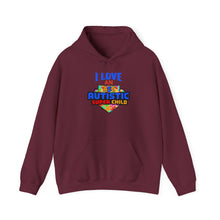 Load image into Gallery viewer, I Love an Autistic Super Child Hoodie - Unisex Heavy Blend Sweatshirt, Autism Awareness Gift, Cozy Sweatshirt, Family Support Apparel, [...]
