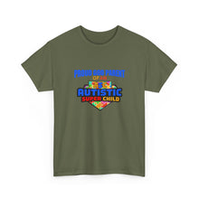 Load image into Gallery viewer, Proud God Parent Autistic Super Child Tee, Unisex Heavy Cotton Tee, Unique Gift for Parents, Autism Awareness Apparel, Gift for Special Needs Parents
