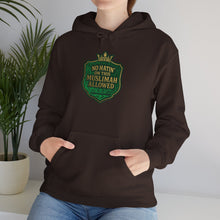 Load image into Gallery viewer, Crown No Hatin’ On This Muslimah Allowed  Hoodie - Cozy Religious Sweatshirt, Faith-Based Gift, Unisex Pullover, Perfect for Ramadan, Eid, Daily Wear
