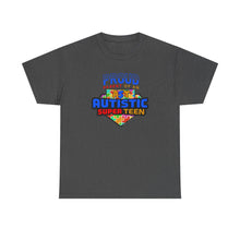 Load image into Gallery viewer, Proud Parent of an Autistic Super TEEN Tee, Autism Awareness Apparel, Unisex T-Shirt, Gift for Parents, Supportive Parent Shirt, [...]
