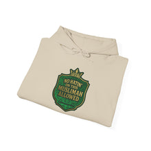 Load image into Gallery viewer, Crown No Hatin’ On This Muslimah Allowed  Hoodie - Cozy Religious Sweatshirt, Faith-Based Gift, Unisex Pullover, Perfect for Ramadan, Eid, Daily Wear
