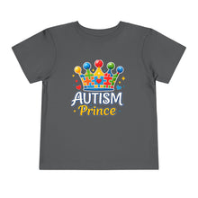 Load image into Gallery viewer, Toddler Autism Prince Tee - Cute Short Sleeve Shirt for Kids, Perfect for Birthdays, Celebrations, and Autism Awareness Events
