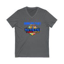 Load image into Gallery viewer, Proud God Parent of an Autistic Super Child V-Neck Tee, Autism Awareness Shirt, Unisex Tee, Gift for Parents, Special Needs Support Clothing
