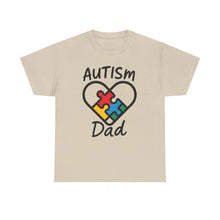 Load image into Gallery viewer, Autism Dad Unisex Heavy Cotton Tee | Supportive Gift for Fathers | Family, Awareness, Love, Encouragement, Puzzle Pieces
