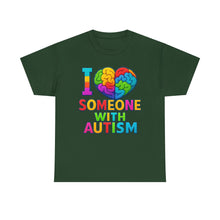 Load image into Gallery viewer, I Love Someone with Autism Tee, Awareness Shirt, Gift for Autism Support, Unisex Cotton T-Shirt, Colorful Heart Design, Inclusive Fashion
