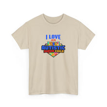Load image into Gallery viewer, I Love An Autistic Super Child Tee, Unisex Heavy Cotton Tee, Autism Awareness Shirt, Gift for Parents, Supportive T-Shirt, Unique Family Gift
