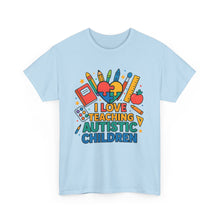 Load image into Gallery viewer, Teaching Autistic Children Tee Shirt, Autism Awareness Gift, Unisex Cotton Tee, Teacher Appreciation Gift, Classroom Shirt
