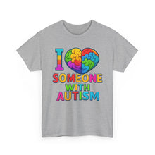 Load image into Gallery viewer, I Love Someone with Autism Tee, Awareness Shirt, Gift for Autism Support, Unisex Cotton T-Shirt, Colorful Heart Design, Inclusive Fashion
