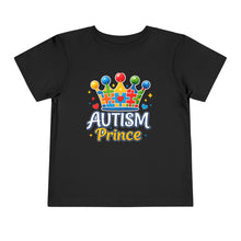 Load image into Gallery viewer, Toddler Autism Prince Tee - Cute Short Sleeve Shirt for Kids, Perfect for Birthdays, Celebrations, and Autism Awareness Events

