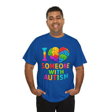 Load image into Gallery viewer, I Love Someone with Autism Tee, Awareness Shirt, Gift for Autism Support, Unisex Cotton T-Shirt, Colorful Heart Design, Inclusive Fashion
