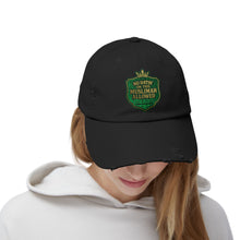 Load image into Gallery viewer, Crown Unisex Distressed Cap with &#39;No&#39;Hatin&#39; On This Muslimah Allowed&#39; Design, Trendy Hat for Everyday Wear, Gift for Muslim Women, Casual [...]
