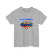 Load image into Gallery viewer, Proud God Parent Autistic Super Child Tee, Unisex Heavy Cotton Tee, Unique Gift for Parents, Autism Awareness Apparel, Gift for Special Needs Parents
