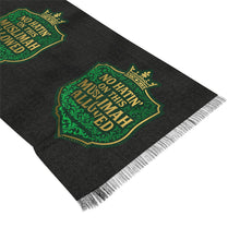 Load image into Gallery viewer, Crown No Hatin’ On This Muslimah Allowed  Light Scarf with Empowering Text, Fashionable Headscarf, Year-Round Accessory, Thoughtful Gift for Her
