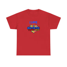 Load image into Gallery viewer, I Love An Autistic Super Child Tee, Unisex Heavy Cotton Tee, Autism Awareness Shirt, Gift for Parents, Supportive T-Shirt, Unique Family Gift
