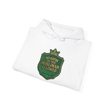Load image into Gallery viewer, Crown No Hatin’ On This Muslimah Allowed  Hoodie - Cozy Religious Sweatshirt, Faith-Based Gift, Unisex Pullover, Perfect for Ramadan, Eid, Daily Wear
