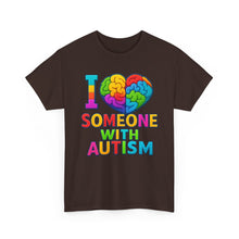 Load image into Gallery viewer, I Love Someone with Autism Tee, Awareness Shirt, Gift for Autism Support, Unisex Cotton T-Shirt, Colorful Heart Design, Inclusive Fashion
