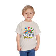 Load image into Gallery viewer, Toddler Autism Prince Tee - Cute Short Sleeve Shirt for Kids, Perfect for Birthdays, Celebrations, and Autism Awareness Events
