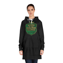 Load image into Gallery viewer, Crown No Hatin’ On This Muslimah Allowed  Women&#39;s Hoodie Dress with Unique Design | Casual Style | Perfect for Comfort, Gifts, and Everyday Wear
